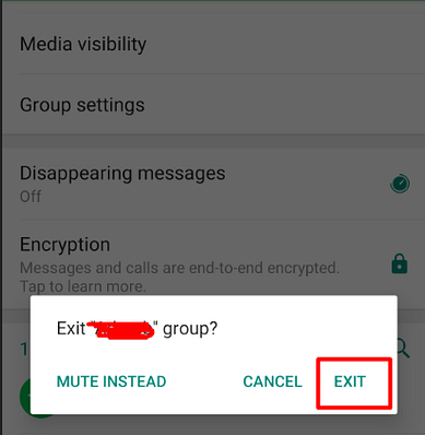 how to delete whatsapp group chat